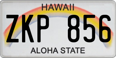 HI license plate ZKP856