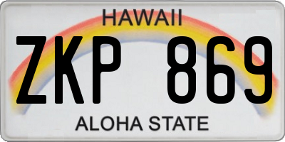 HI license plate ZKP869