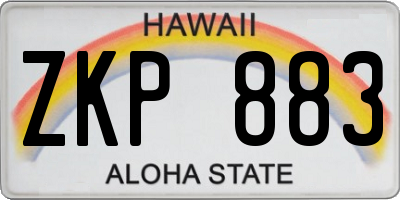HI license plate ZKP883