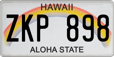 HI license plate ZKP898