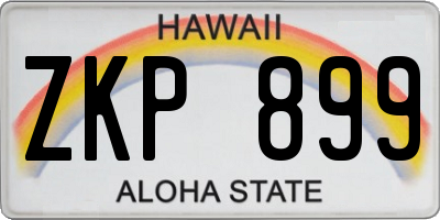 HI license plate ZKP899
