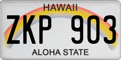 HI license plate ZKP903