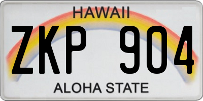 HI license plate ZKP904