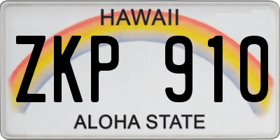 HI license plate ZKP910