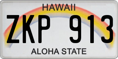 HI license plate ZKP913