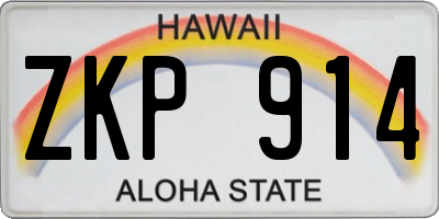 HI license plate ZKP914