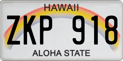 HI license plate ZKP918