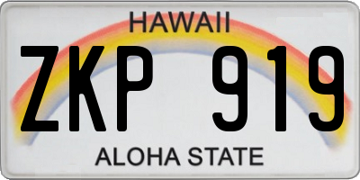HI license plate ZKP919