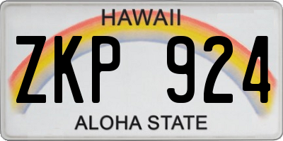 HI license plate ZKP924