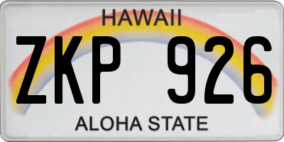 HI license plate ZKP926