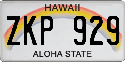 HI license plate ZKP929