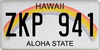 HI license plate ZKP941