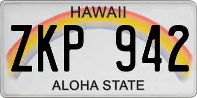 HI license plate ZKP942
