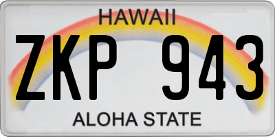 HI license plate ZKP943