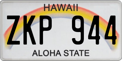 HI license plate ZKP944
