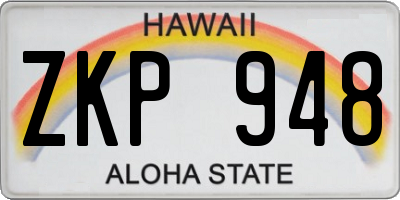 HI license plate ZKP948