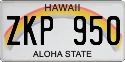 HI license plate ZKP950