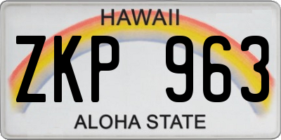 HI license plate ZKP963