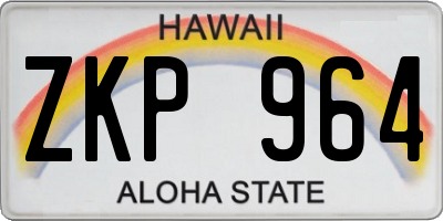 HI license plate ZKP964