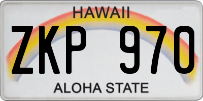 HI license plate ZKP970