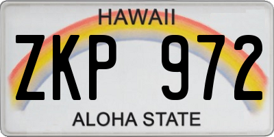 HI license plate ZKP972