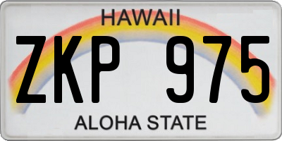 HI license plate ZKP975