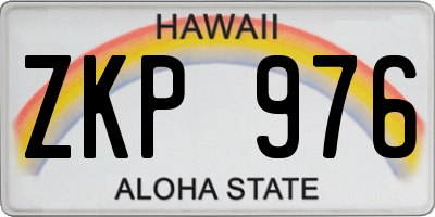 HI license plate ZKP976
