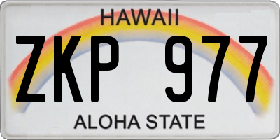 HI license plate ZKP977