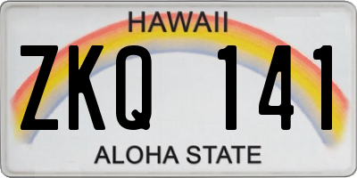 HI license plate ZKQ141
