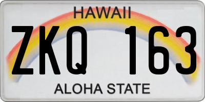 HI license plate ZKQ163