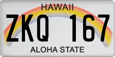 HI license plate ZKQ167