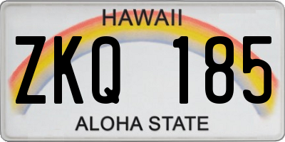 HI license plate ZKQ185