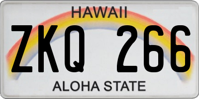 HI license plate ZKQ266