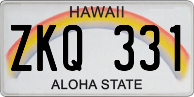HI license plate ZKQ331