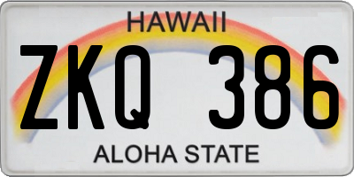HI license plate ZKQ386