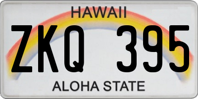 HI license plate ZKQ395