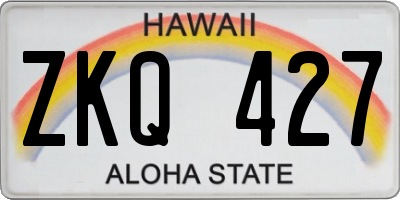 HI license plate ZKQ427