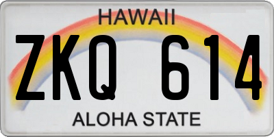 HI license plate ZKQ614