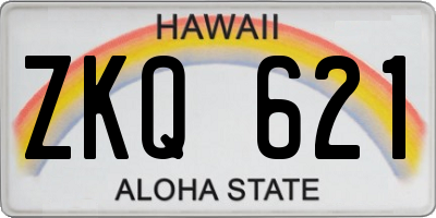 HI license plate ZKQ621