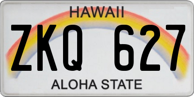 HI license plate ZKQ627