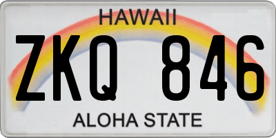 HI license plate ZKQ846