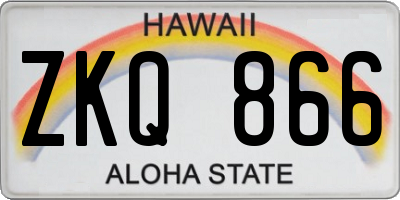 HI license plate ZKQ866