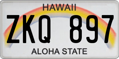 HI license plate ZKQ897