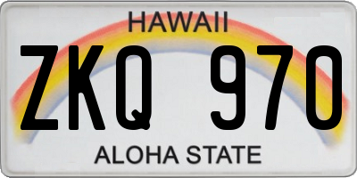 HI license plate ZKQ970