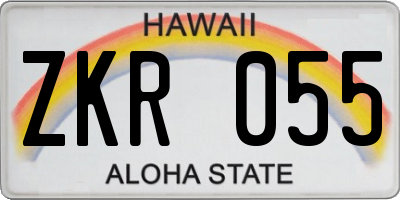 HI license plate ZKR055