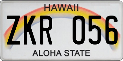 HI license plate ZKR056