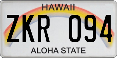 HI license plate ZKR094