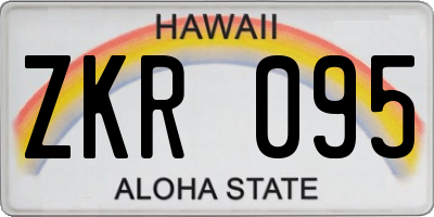 HI license plate ZKR095