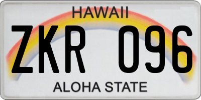 HI license plate ZKR096