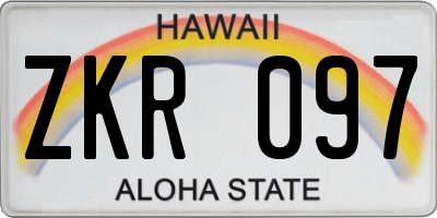 HI license plate ZKR097